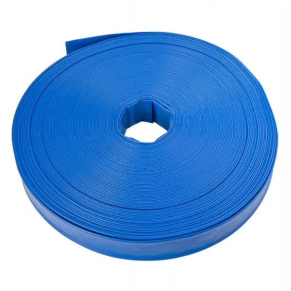 rollo de manguera plana azul
